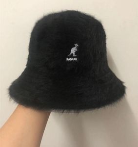 Street Fahsion Quality Men Femmes Kangools Baquet Hat Angola Pure Rabbit Fur Dome Plat Broderie Fashion Casual Top Cap 2201142293250