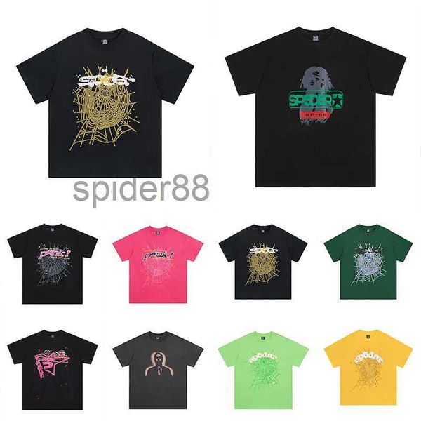 Street Fashion Summer Men T Shirt Spider 555 Hip Hop Trend Designer Mens Sp5der Graphic Tee Outdoor Casual Hombre Tops Tamaño de la UE S - XL QYUB