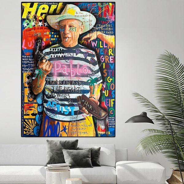 Street Graffiti Pop Art célèbre Portrait Affiche Print toile Peinture Retro Banksy Wall Art for Living Room Home Decor Cuadros