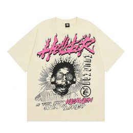 Street Graffiti Print Tshirts Summer Harajuku T -shirt Y2K kleding Kleding Vintage Black Loose Men Korte mouwen Top 240511