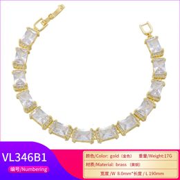 Street Hip Hop – bracelet ovale en zirconium pour femmes, anneau d'œuf personnalisé, simple intégration, pièce à main en diamant carré en T, VL346-347