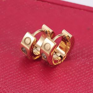 straat hoepels diamanten oorknopjes voor vrouwen liefde ontwerper oorbellen sieraden mode staal zilver goud roos diamant Valentijnsdag moeder Thanksgiving Day hoepel oorbellen