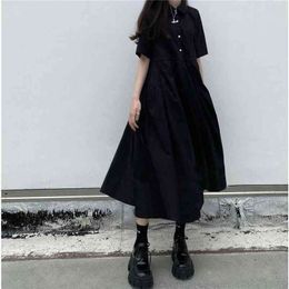 Straat Japanse Lolita Jurk Es Lente Herfst Dames Lange Midi Kawaii Vintage Zwart Chic XXL 210623