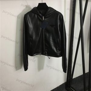 Veste en cuir de rue manteaux de moto pour femmes veste noire à capuche à la mode Trench-Coat Cool pour fille