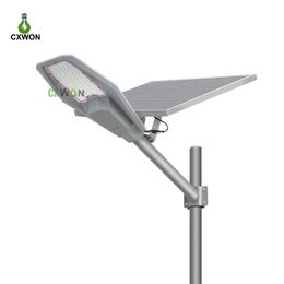 Système d'éclairage de rue solaire100W 200W 300W 400W LAMPE MURD LED Aluminium Aluminium Lampe d'éclairage extérieur durable avec télécommande et poteau