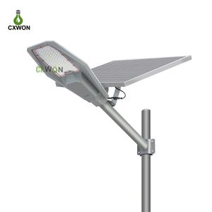 Système d'éclairage public solaire100W 200W 300W 400W Lampes murales à LED Lampe d'éclairage extérieur durable étanche en aluminium avec télécommande et poteau