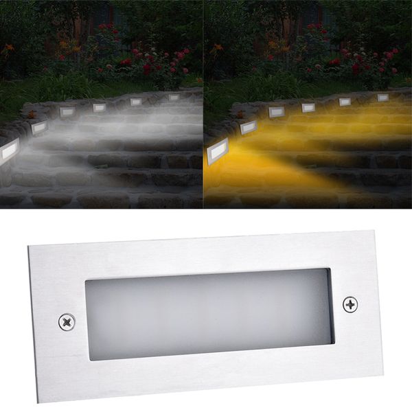 Luces de calle LED para interiores y exteriores, iluminación de escalones, luz de escalera, 7 vatios, blanco, 6000 K (blanco cálido), apto para patio, esquinas de flores, piscinas oemled