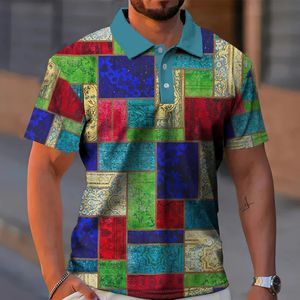 Street Mens Polo Shirts Plaits Shirts Clain à manches courtes Tshirt décontracté Summer 3D Vêtements mâles surdimensionnés 5xl 240420