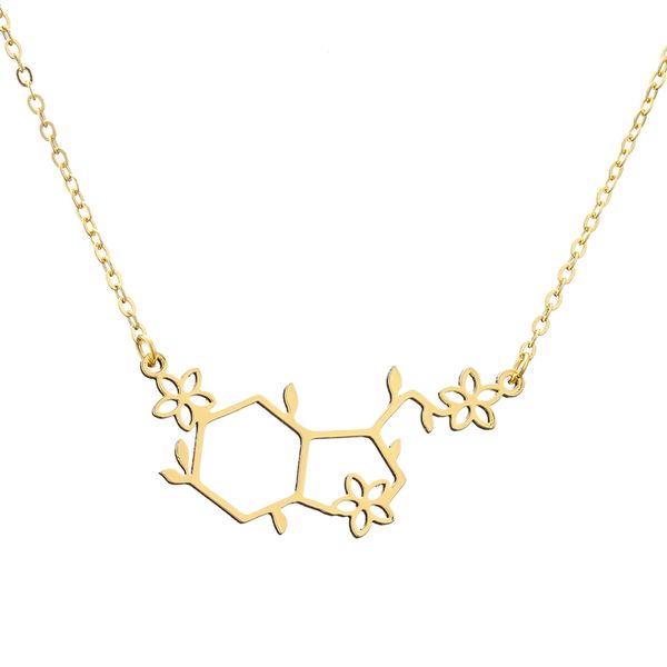 Colliers de molécules de rue collier en acier inoxydable mode femmes pendentif cadeaux de remise des diplômes