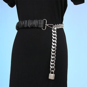 Street shoot lockhead ceinture femelle chaîne épissage avec jupe taille joint joker métal élastique marée