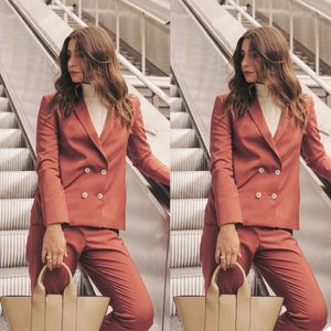 Street Shot Blazer Suits Double Breasted Long Sleeve Leisure Office Lady Outfits Avond Party Wedding (Jack + Pants)