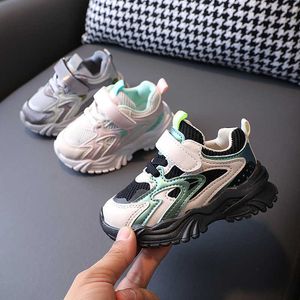 Street Style Boy's Chunky Sneakers En Cuir Garçon Entraîneurs Occasionnels 2021 Nouvelle Mode Étudiant Plate-Forme Chaussures Enfants Chaussures E09164 G1025