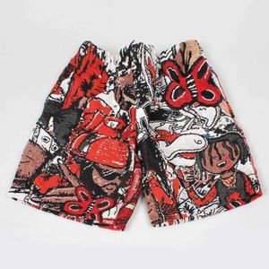 Estilo de calle Doble al por mayor de estilo personalizado 100% algodón Jacquard Tapestry Manket Shorts para hombre OEM
