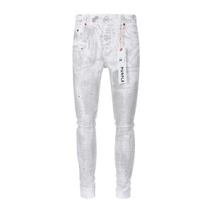 Street Trendy Brand Automne/Hiver Nouveau AMR Jeans Blanc Élastique Slim Fit Petits Pieds Pantalon