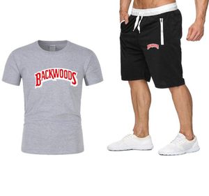 Streetwear Backwoods korte mouwpak Summer Men039S Sportswear pak ronde nek t -shirt en shorts casual sweatshirt sport4663183