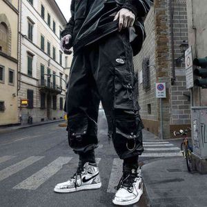 Streetwear Cargo Pants Hommes Joggers Mode Techwear Noir Hip Hop Cheville Longueur Pantalon Sport Casual G0104