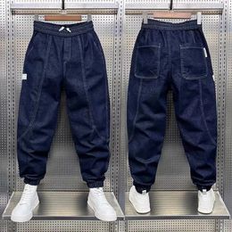 Streetwear Moda Hombres Jeans Retro Azul Empalmado Diseñador Casual Denim Cargo Pantalones Hip Hop Joggers Pantalones Marca Ropa para hombre 240125