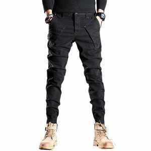 Streetwear Fi Mannen Jeans Broek Gesplitst Designer Elastische Slim Fit Casual Cargo Broek Hombre Hip Hop Joggers Mannen Overalls u0lA #