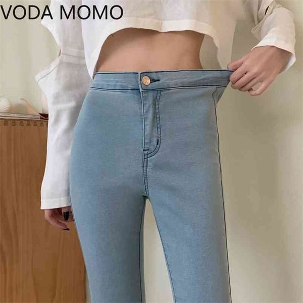 Streetwear taille haute femmes mode jeans femme filles femmes crayon pantalon pantalon femme jean denim maigre maman grande taille 210720