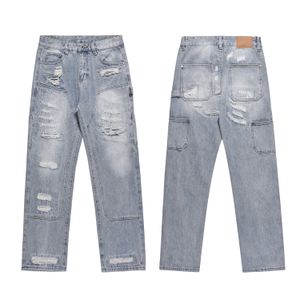 Jeans streetwear pantalon cargo hommes vêtements pantalon denim bleu