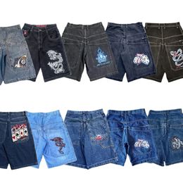 Streetwear jnco denim shorts mannen vrouwen y2k stijl hiphop harajuku zak casual baggy shorts zomer gotische basketbal shorts 240410
