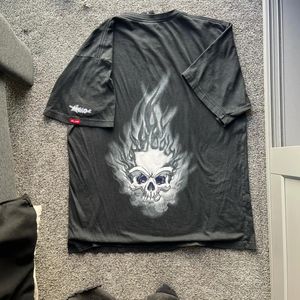 Streetwear Jnco T Shirt Y2K Hip Hop Skull Impresión gráfica Tapa de gran tamaño de gran tamaño para hombres Punk Rock Crew Cogelo de algodón Copas de manga corta 240511