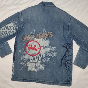 Streetwear JNCO veste en jean Vintage Y2K mode Hip Hop 1985 lettre motif couronne rouge Harajuku gothique manteau ample 240311