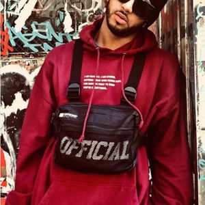 Streetwear hommes sac gilet tactique Style Hip Hop bandoulière poitrine sacs Packs pour femmes 2019 mode Punck poitrine plate-forme gilet taille Bag240e