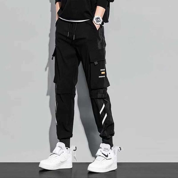 Streetwear hommes Cargo pantalon multi-poches pantalons de survêtement hommes mode Hip Hop pantalon mâle noir surdimensionné nouveau Jogging pantalon 5XL X0723