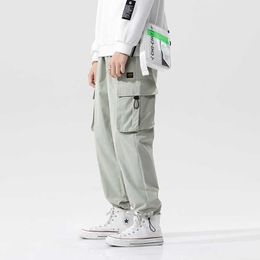 Streetwear hommes poches latérales Cargo sarouel Hip Hop décontracté mâle survêtement pantalon Joggers pantalon mode Harajuku hommes pantalon X0723