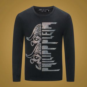 Streetwear Men's Sweaters PULLOVER LS INTARSIA SKULL PP Hommes Chandails Manches Longues Tricots Lettres Budge Strass Unisexe Sweat Hommes Hauts Tricot Vêtements P801