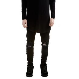 Streetwear Heren Zwarte Skinny Denim Broek Mannen Mode Hoge Kwaliteit Sim Fit Jeans Broek Voor 240227