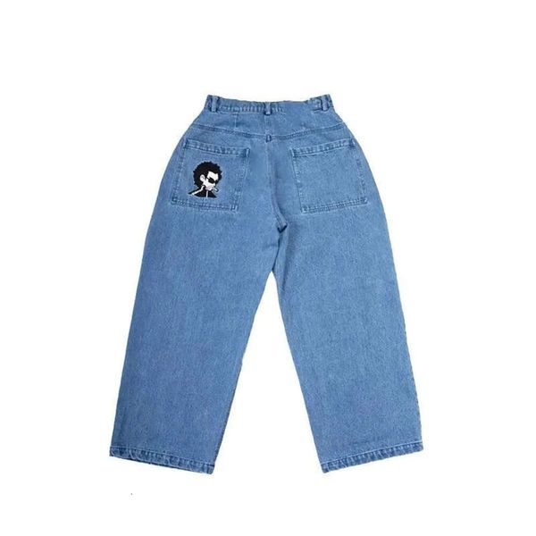 Streetwear hommes rétro Hip Hop imprimé Baggy jean Skateboard pantalon nouveau Punk Rock droit taille haute jambe large pantalon