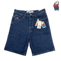Streetwear Polar Big Boy Shorts y2k hombre Harajuku Hip Hop Cartoon Bordado gráfico Retro Blue Denim Gym Shorts 240410