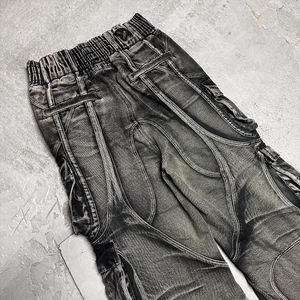 Streetwear Retro Jeans Y2K Broek Heren Hip Hop Verontruste Baggy Punk Rock Gothic Hoge Taille Brede Broek Kleding 240125