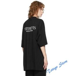 Streetwear s tshirt couple décontracté mode oneck de haute qualité VTM lettre vtm imprime surdimensionnée noire blanche new Tee2389132