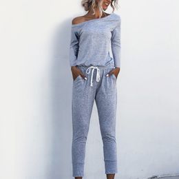 Streetwear Lente Zomer Bodysuit Dames Casual Off-Shoulder Lange Mouwen Pocket Lace-Up Zwart Dames Strapless Jumpsuit 210514