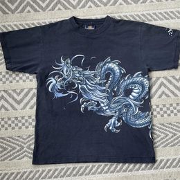 Streetwear T-shirt Y2K Hip Hop Retro Dragon Graphic Print Tshirt surdimensionné HOMM