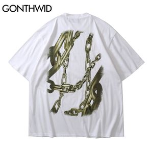 T-shirts streetwear chemises hip hop chaîne 3D t-shirts à manches courtes punk rock gothique t-shirt harajuku hauts 210602