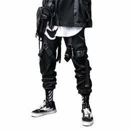 Streetwear Trendy Cargo Pantalons Hommes Joggers Harajuku Fi Style japonais Casual Punk Goth Vêtements Hip Hop Pantalon de survêtement noir v4Um #