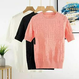 Streetwear T -shirts Designer Dames gebreide trui shirts voor vrouwelijke ontwerper lange mouw shorts mouw 2 3 kleuren luxe mode dames designer kleding