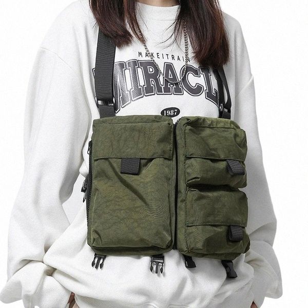 Ropa de calle Unisex Pecho Rig Bolsas de pecho tácticas Casual Bullet Benger Bag Hip Hop Chaleco Bolsa Functi Tactics Paquete de cintura 20IQ #