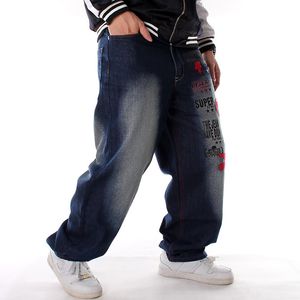 Streetwear jeans vintage hip hop oversize noir large jambe jeans pantalon denim jeans pantalon pour hommes tenue quotidienne classique taille droite 30-46