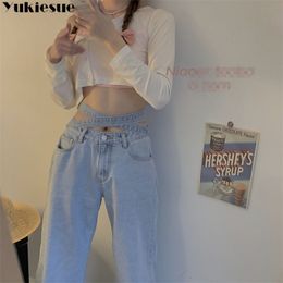 Streetwear pantalon femme boyfriend jean jambe large pour femme maman denim mujer baggy femme taille haute été grande taille 210922