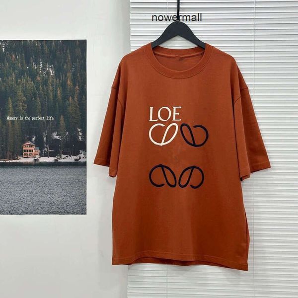 Streetwears Lowewe Lowe Loewees Loeewe Camisetas para hombres Loewes Suéter Ropa de lana Diseñador T Bordado Moda Calidad de lujo Algodón Manga corta PJ8W