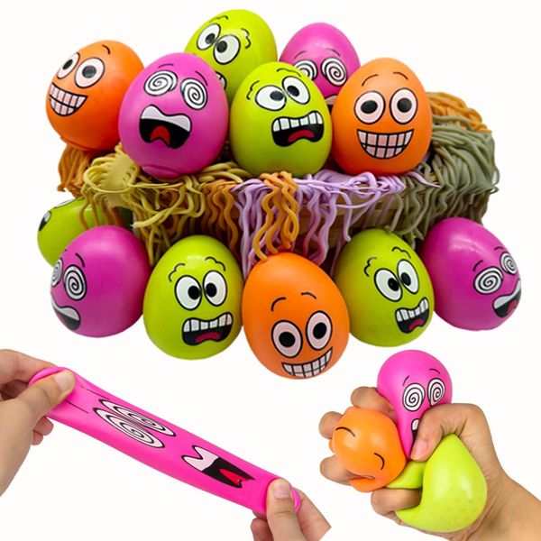 Boule à presser anti-Stress, jouets Fidget, boules d'aération TPR, visage d'œuf de dessin animé, Squishy main, jouet nouveauté 2717