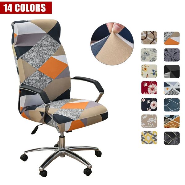 Housse de chaise d'ordinateur extensible avec accoudoirs, imprimé floral, pour chaise rotative de bureau, housse de fauteuil de bureau, housse de siège Anti-sale 240304