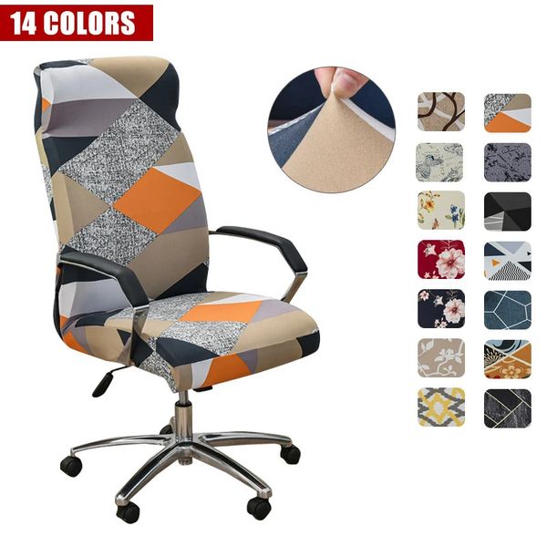 Funda elástica para silla de ordenador con brazos, estampado floral, silla giratoria para oficina, funda para sillón de escritorio, funda para asiento antisuciedad 240304