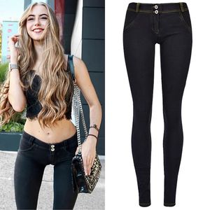 Jeans extensible basse taille femmes pantalons de jean maigres serrés