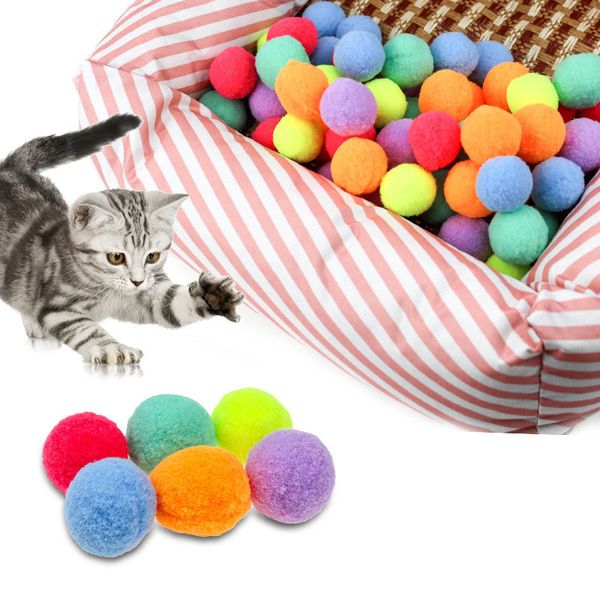 Stretch Plush Ball Cat Toys Cute Funny Ball Colorful Interactive Pom Pom Chew Toy Cat Supplies